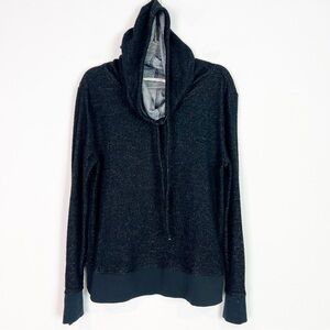 DAKOTA COLLECTIVE REVOLVE BLACK LONG SLEEVE HOODED SHIRT WOMENS SZ SMALL